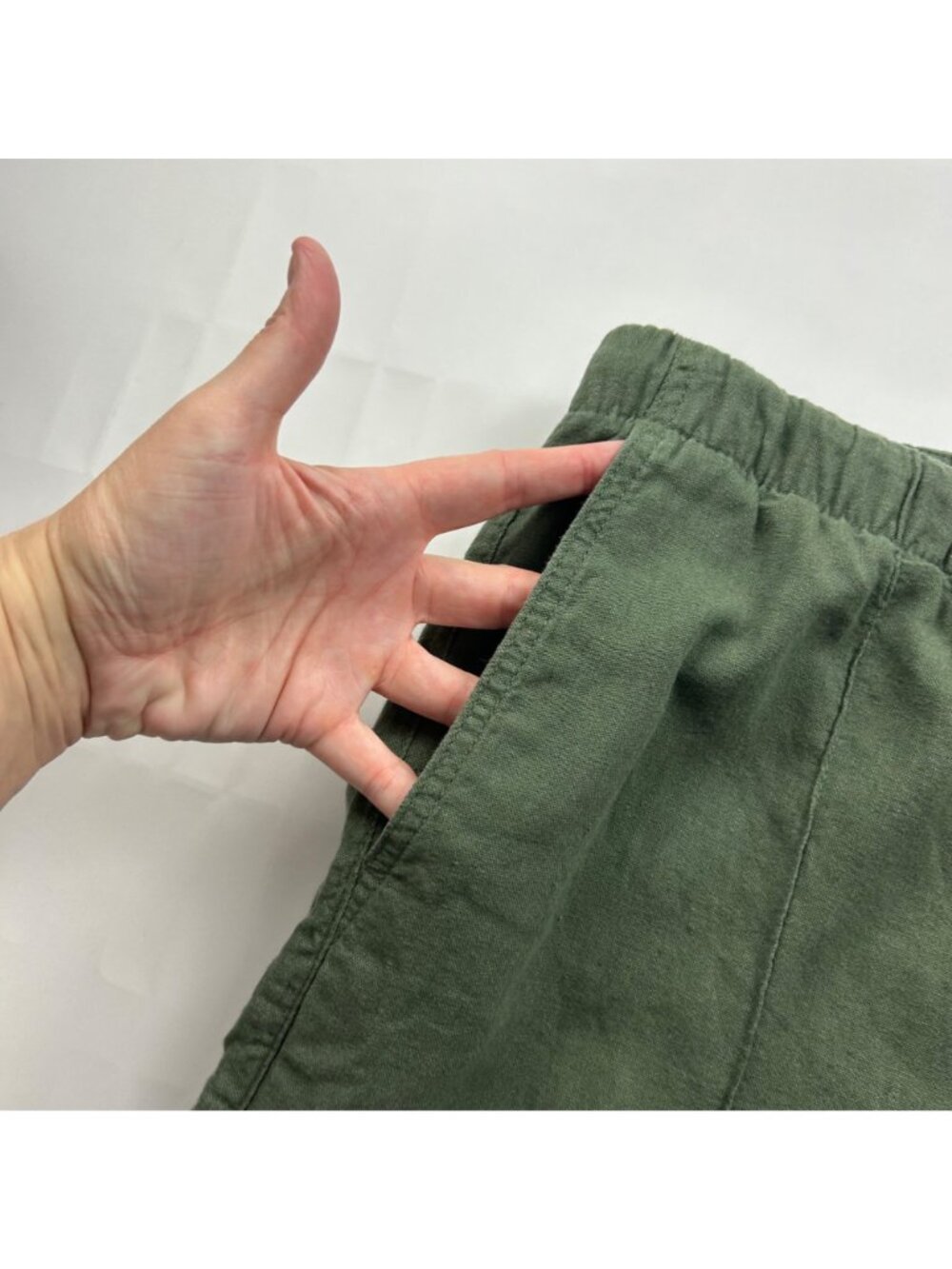 GAP Thyme Green Linen Blend Wide Leg Lounge Pant L - Picture 3 of 7